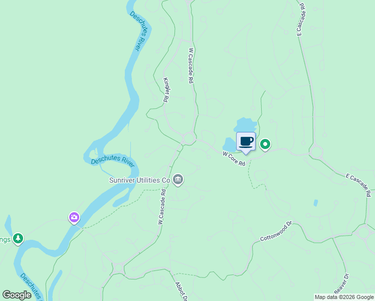 map of restaurants, bars, coffee shops, grocery stores, and more near 17745 Sarazen Lane in Sunriver