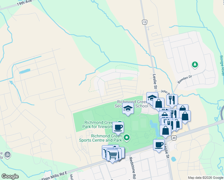 map of restaurants, bars, coffee shops, grocery stores, and more near 77 Casely Avenue in Richmond Hill