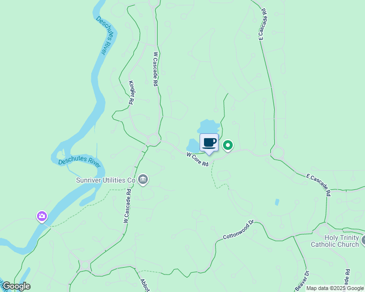 map of restaurants, bars, coffee shops, grocery stores, and more near 17834 West Core Road in Sunriver