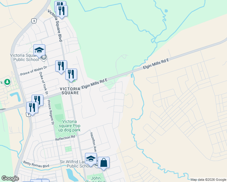 map of restaurants, bars, coffee shops, grocery stores, and more near 286 Beaverbrae Drive in Markham