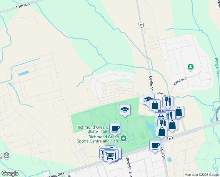 map of restaurants, bars, coffee shops, grocery stores, and more near 68 Casely Avenue in Richmond Hill