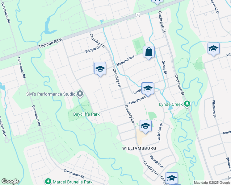 map of restaurants, bars, coffee shops, grocery stores, and more near in Whitby