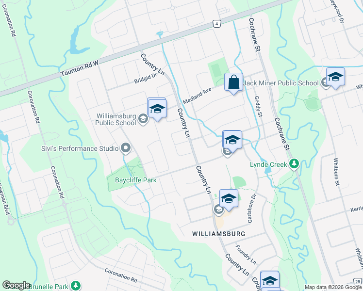 map of restaurants, bars, coffee shops, grocery stores, and more near in Whitby