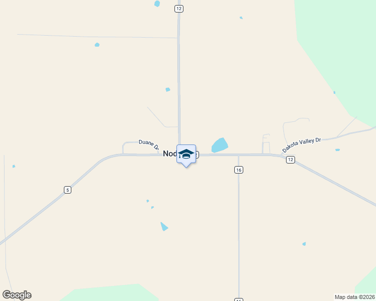 map of restaurants, bars, coffee shops, grocery stores, and more near 42690 County Road 12 in Dakota