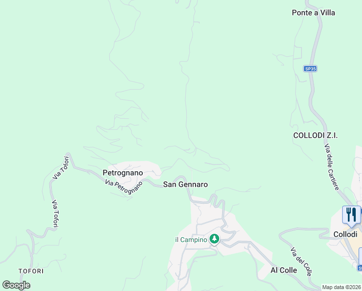 map of restaurants, bars, coffee shops, grocery stores, and more near 41 Via Gelli in Provincia di Lucca
