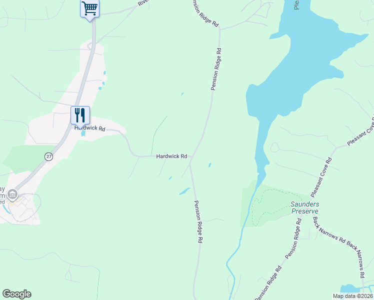 map of restaurants, bars, coffee shops, grocery stores, and more near 118 Hardwick Road in Boothbay