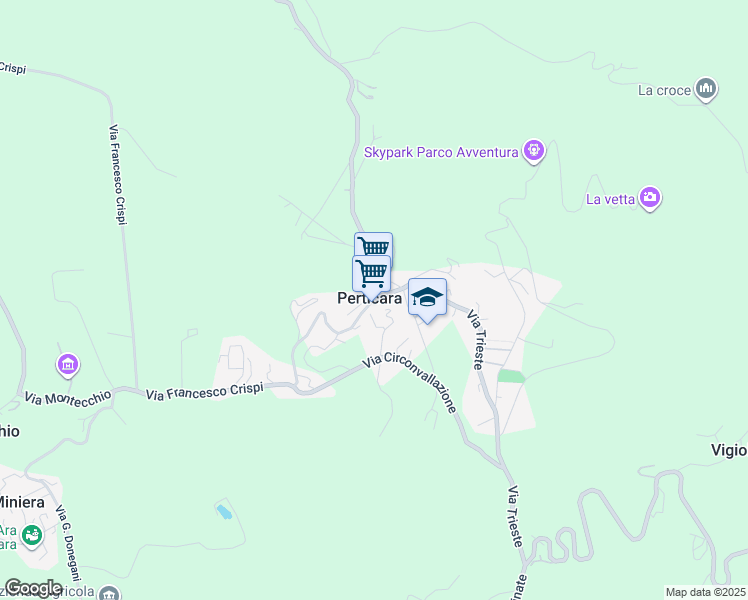 map of restaurants, bars, coffee shops, grocery stores, and more near in Perticara