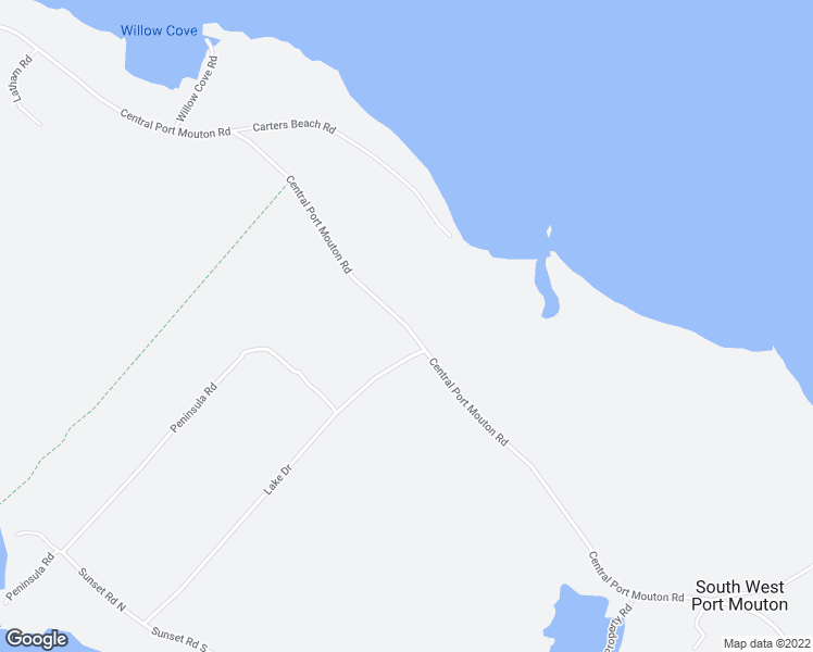 map of restaurants, bars, coffee shops, grocery stores, and more near Central Port Mouton Road in Region of Queens Municipality