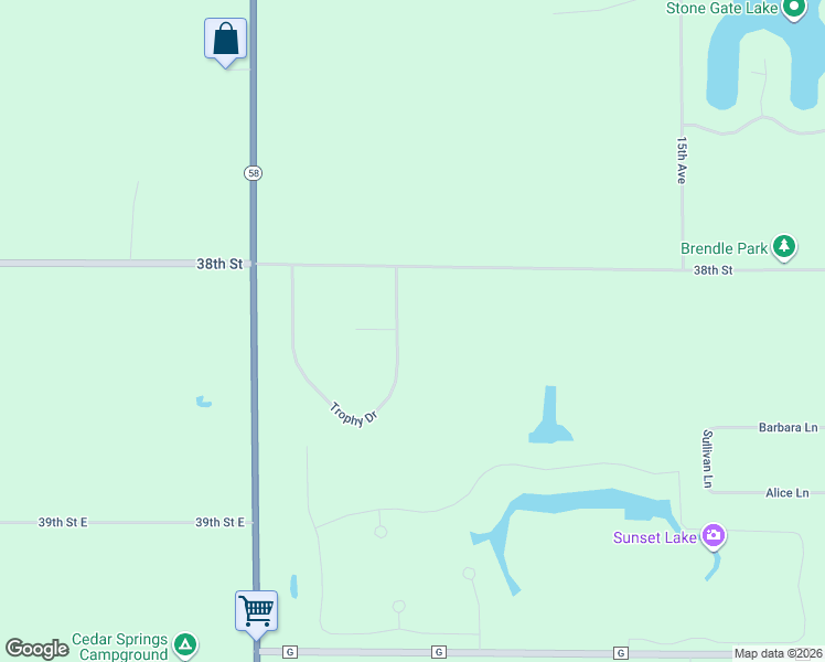 map of restaurants, bars, coffee shops, grocery stores, and more near N7258 Trophy Drive in New Lisbon