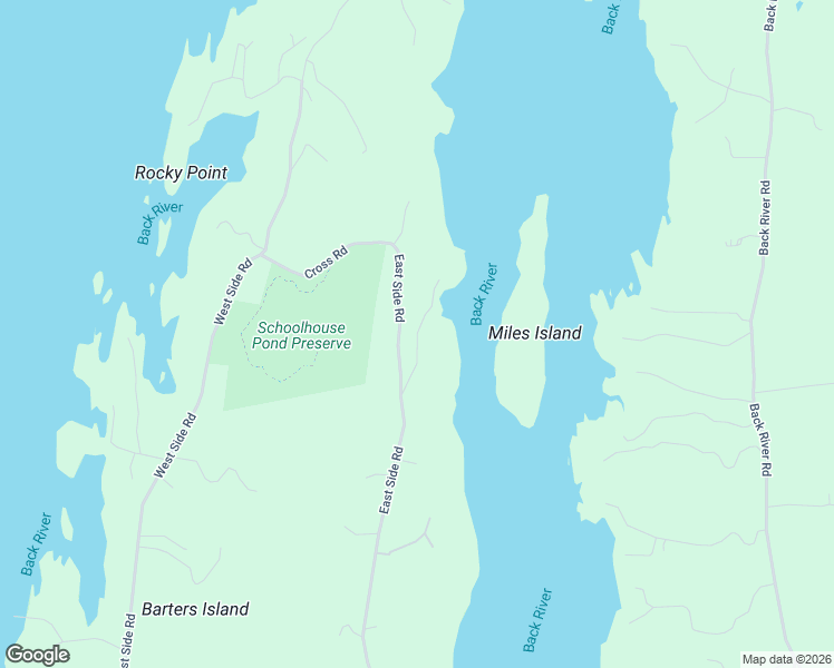 map of restaurants, bars, coffee shops, grocery stores, and more near Great Oak Lane in Boothbay
