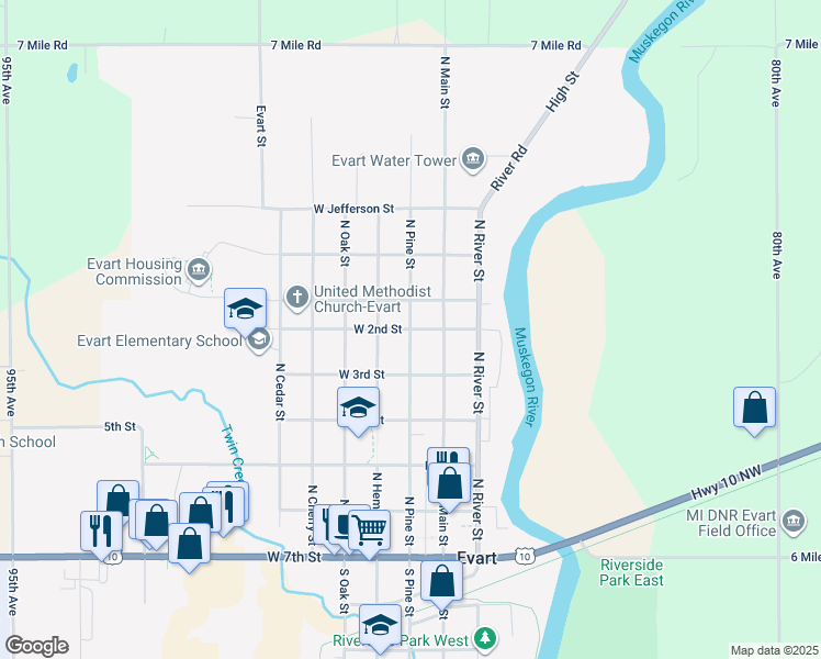 North Pine Street, Evart MI Walk Score
