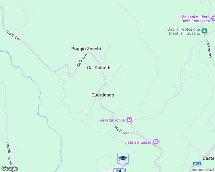 map of restaurants, bars, coffee shops, grocery stores, and more near 40A Via Giacomo Leopardi in Guardengo