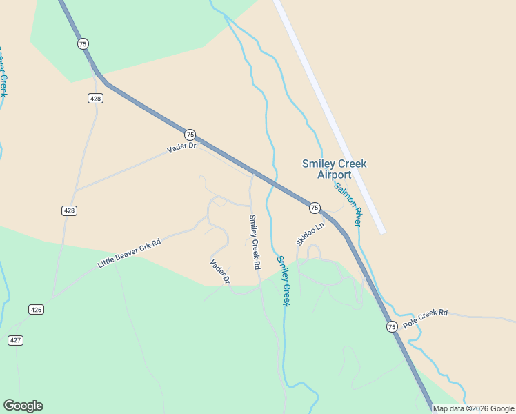 map of restaurants, bars, coffee shops, grocery stores, and more near 205 Smiley Creek Road in Sawtooth City