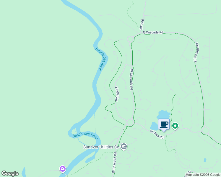 map of restaurants, bars, coffee shops, grocery stores, and more near Siskin Lane in Sunriver
