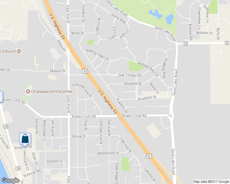 map of restaurants, bars, coffee shops, grocery stores, and more near 1528 Franklin Street in Onalaska