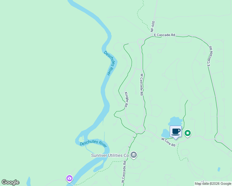 map of restaurants, bars, coffee shops, grocery stores, and more near 58042 Siskin Lane in Sunriver