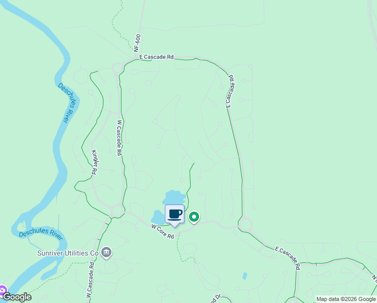 map of restaurants, bars, coffee shops, grocery stores, and more near 58040 Winners Circle in Sunriver