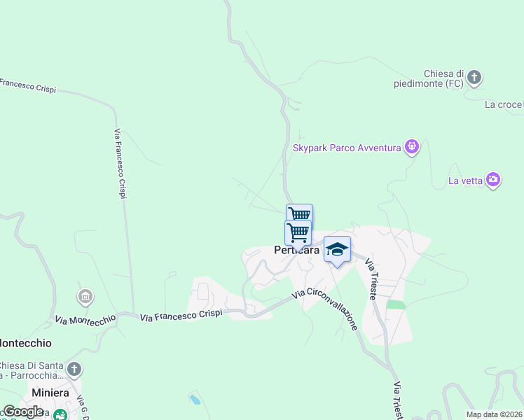 map of restaurants, bars, coffee shops, grocery stores, and more near 11 Via Casalecchio in Perticara