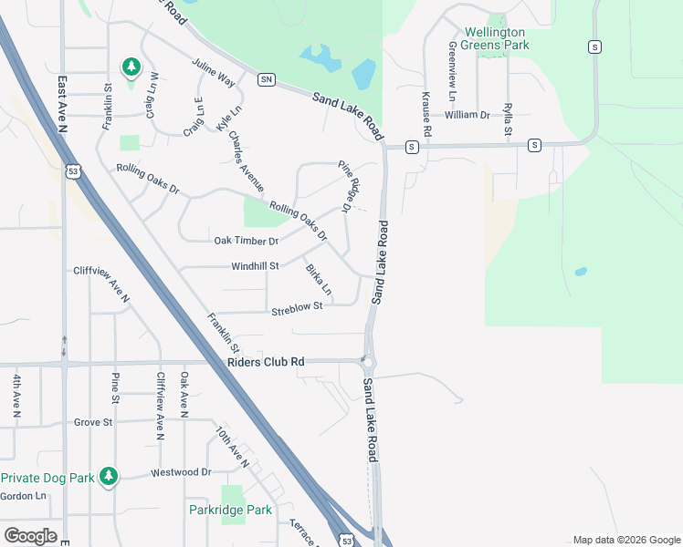 map of restaurants, bars, coffee shops, grocery stores, and more near 1521 Birka Lane in Onalaska