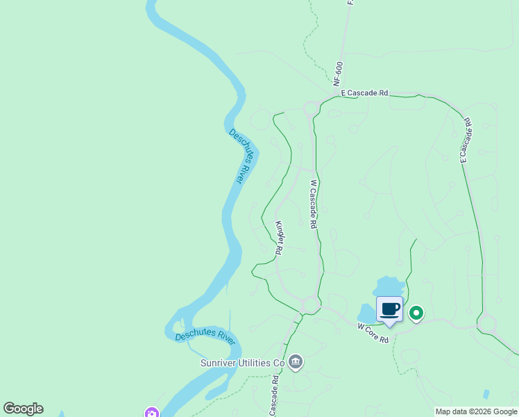 map of restaurants, bars, coffee shops, grocery stores, and more near 58042 Siskin Lane in Sunriver