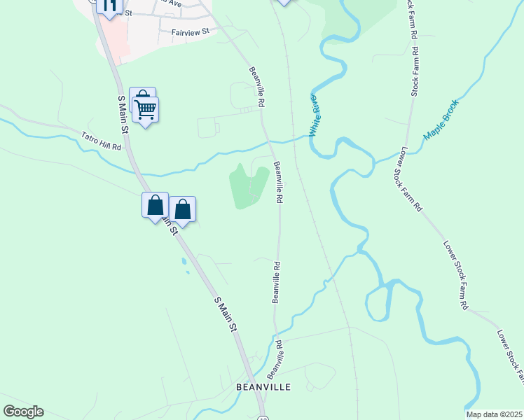 map of restaurants, bars, coffee shops, grocery stores, and more near 576 Beanville Road in Randolph