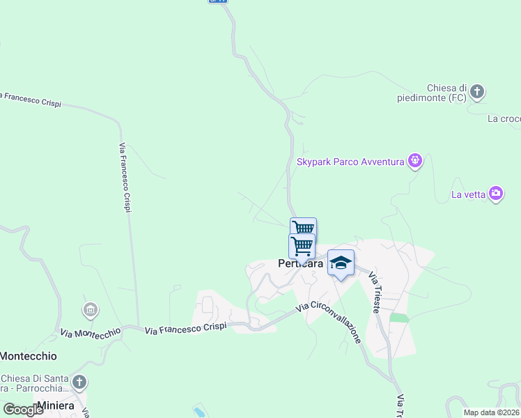 map of restaurants, bars, coffee shops, grocery stores, and more near 11 Via Casalecchio in Perticara