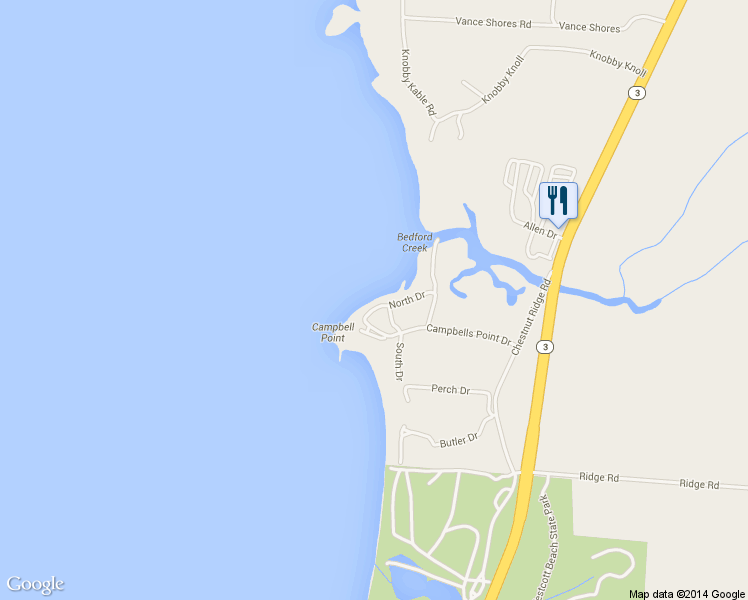 map of restaurants, bars, coffee shops, grocery stores, and more near 12528 Campbells Point Drive in Sackets Harbor