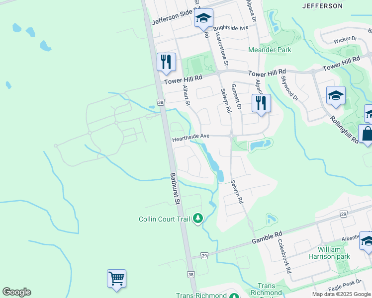 map of restaurants, bars, coffee shops, grocery stores, and more near 84 Napanee Street in Richmond Hill