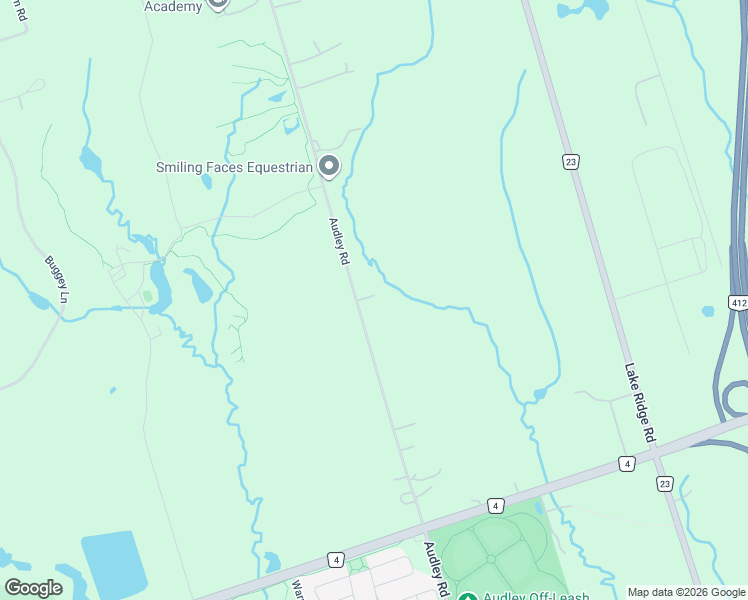 map of restaurants, bars, coffee shops, grocery stores, and more near 2389 Audley Road in Ajax