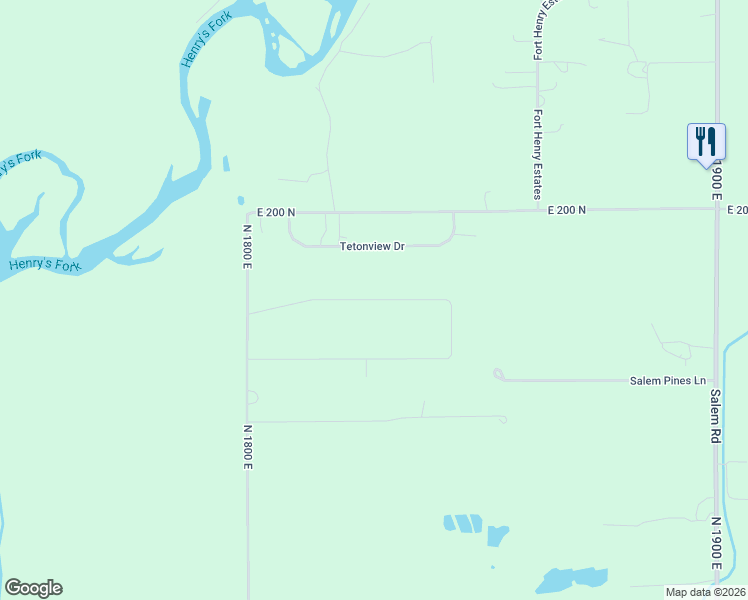 map of restaurants, bars, coffee shops, grocery stores, and more near East 180 North in Fremont County