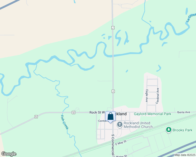 map of restaurants, bars, coffee shops, grocery stores, and more near N5205 County Road J in Rockland