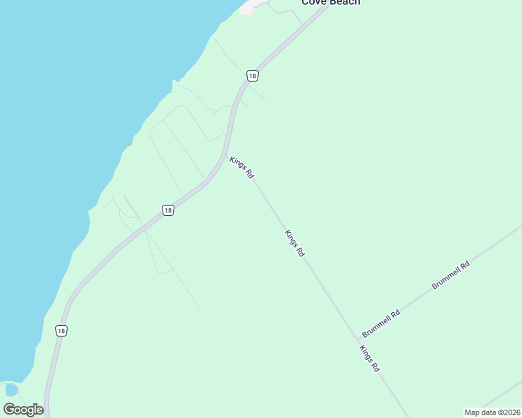map of restaurants, bars, coffee shops, grocery stores, and more near 66 Kings Road in Prince Edward County