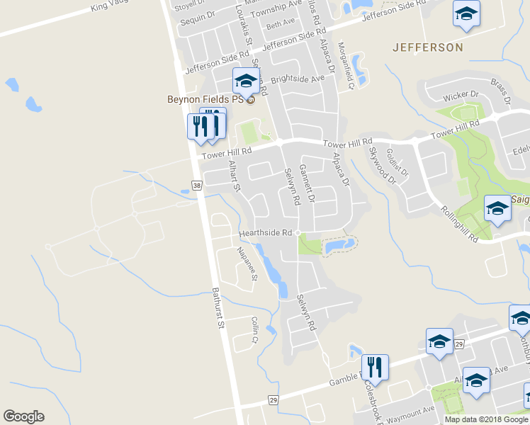 map of restaurants, bars, coffee shops, grocery stores, and more near 16 Wagon Wheel Crescent in Richmond Hill