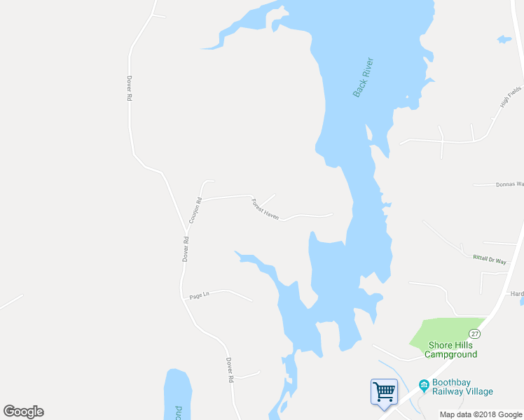 map of restaurants, bars, coffee shops, grocery stores, and more near Forest Haven in Boothbay