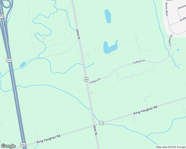 map of restaurants, bars, coffee shops, grocery stores, and more near 50 Collard Drive in King City