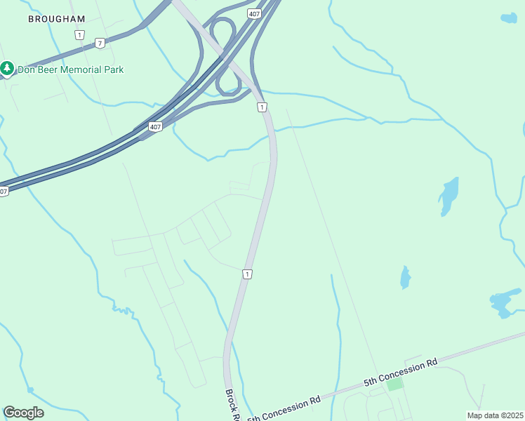 map of restaurants, bars, coffee shops, grocery stores, and more near Brock Road in Pickering