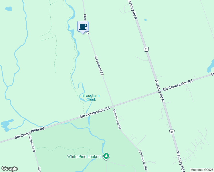 map of restaurants, bars, coffee shops, grocery stores, and more near 3255 Greenwood Road in Pickering
