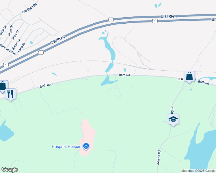 map of restaurants, bars, coffee shops, grocery stores, and more near 346 Bath Road in Brunswick