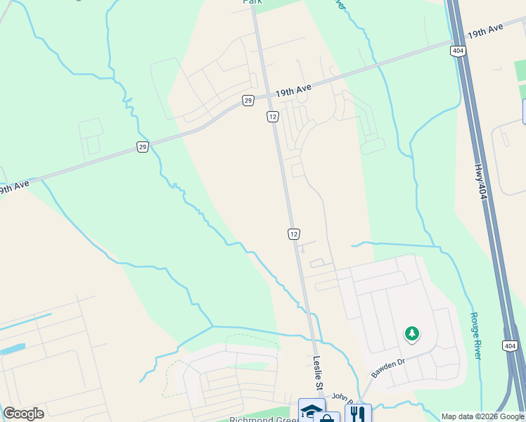 map of restaurants, bars, coffee shops, grocery stores, and more near 25 Grimsby Lane in Richmond Hill