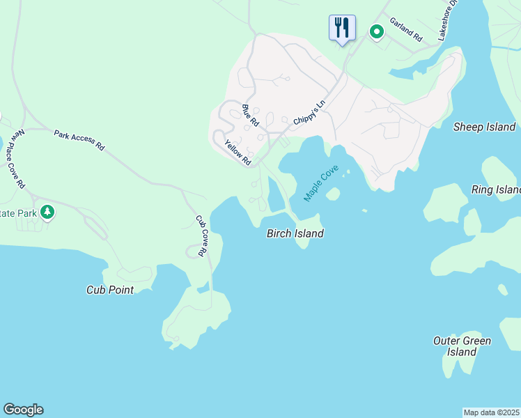 map of restaurants, bars, coffee shops, grocery stores, and more near 776 Lagoon Way in Casco