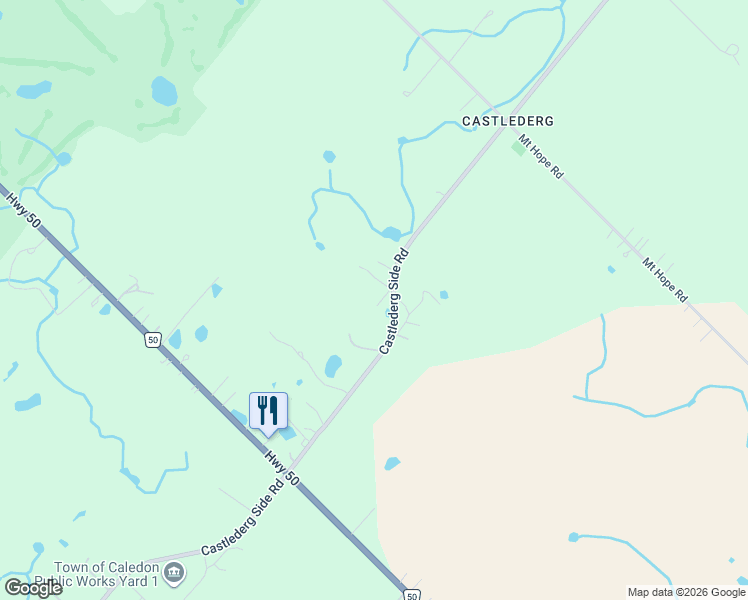 map of restaurants, bars, coffee shops, grocery stores, and more near 9240 Castlederg Side Road in Bolton