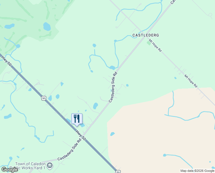 map of restaurants, bars, coffee shops, grocery stores, and more near 9240 Castlederg Side Road in Bolton