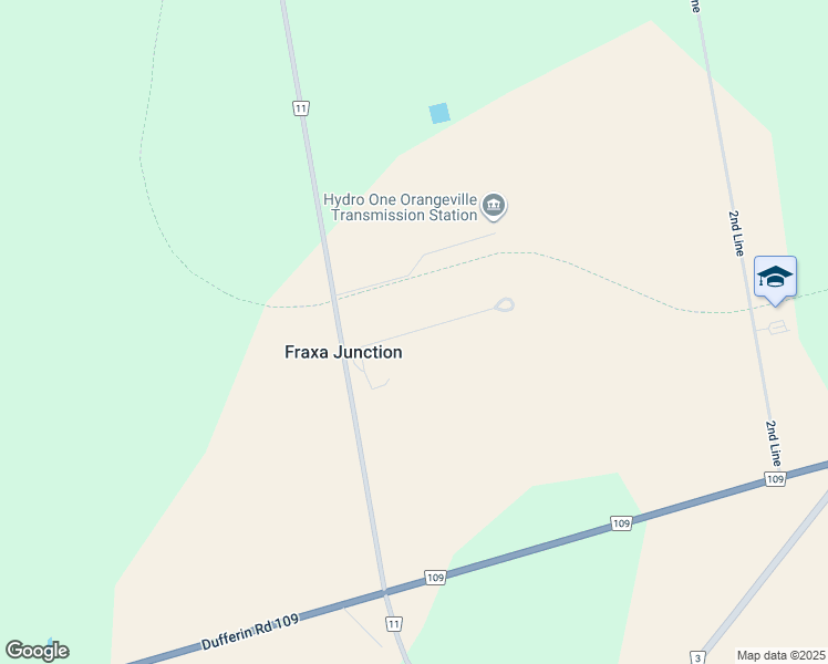map of restaurants, bars, coffee shops, grocery stores, and more near Shannon Court in Orangeville
