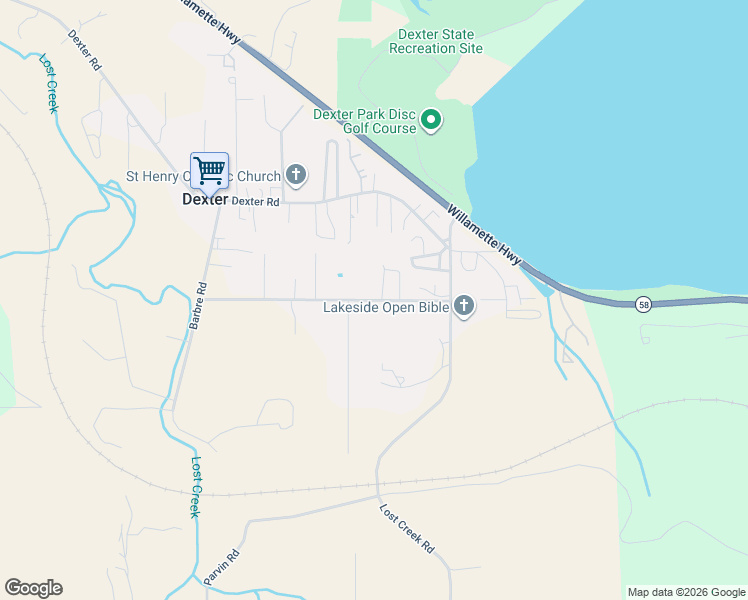 map of restaurants, bars, coffee shops, grocery stores, and more near Rogers Lane in Dexter