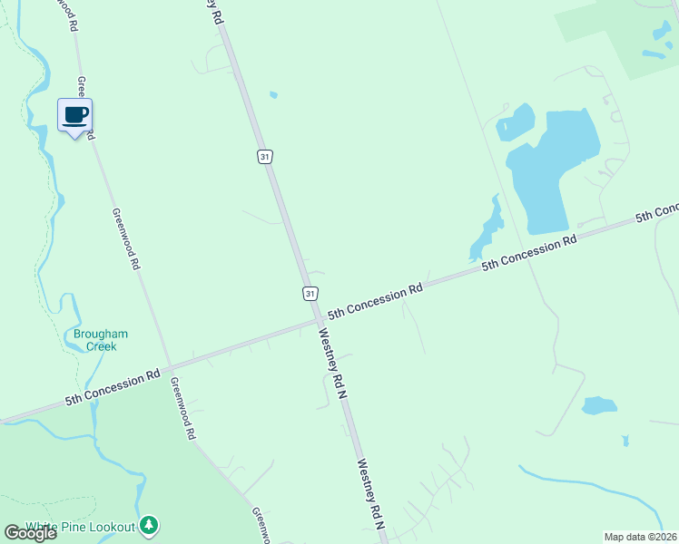 map of restaurants, bars, coffee shops, grocery stores, and more near 245 Westney Road North in Pickering
