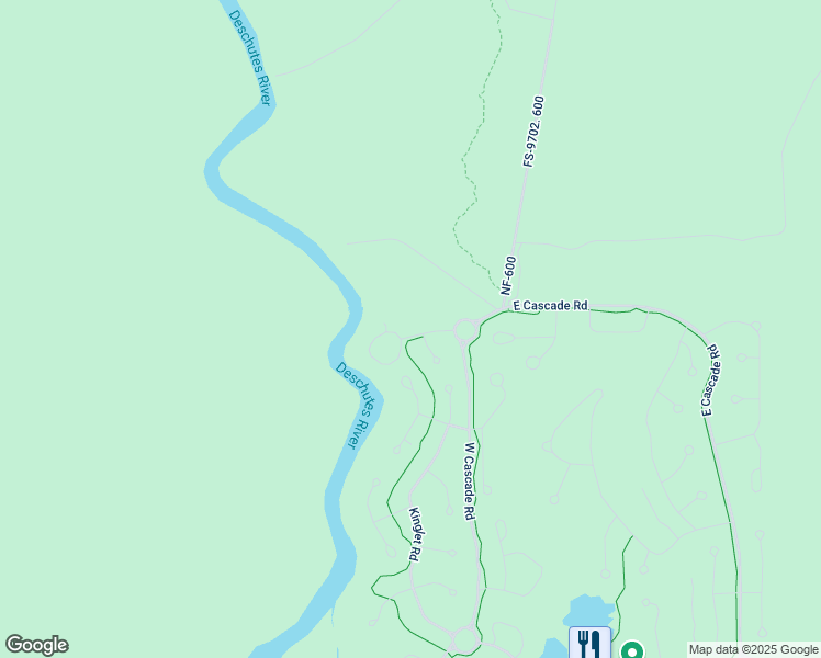 map of restaurants, bars, coffee shops, grocery stores, and more near 58167 Gosling Lane in Sunriver