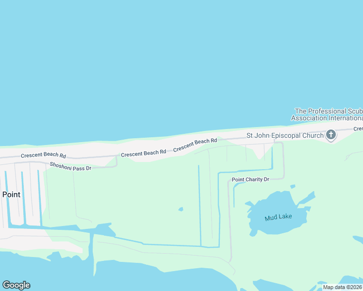 map of restaurants, bars, coffee shops, grocery stores, and more near 8588 Crescent Beach Road in Pigeon
