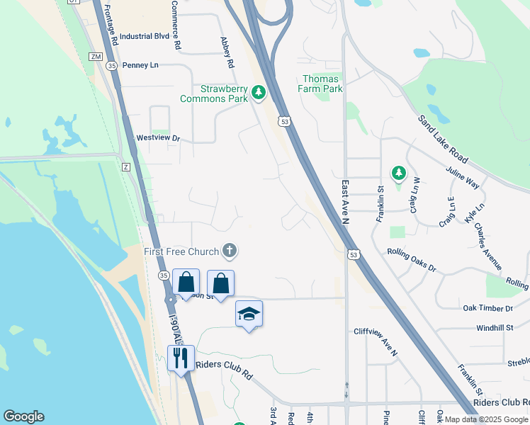 map of restaurants, bars, coffee shops, grocery stores, and more near 435 Hilltop Drive in Onalaska