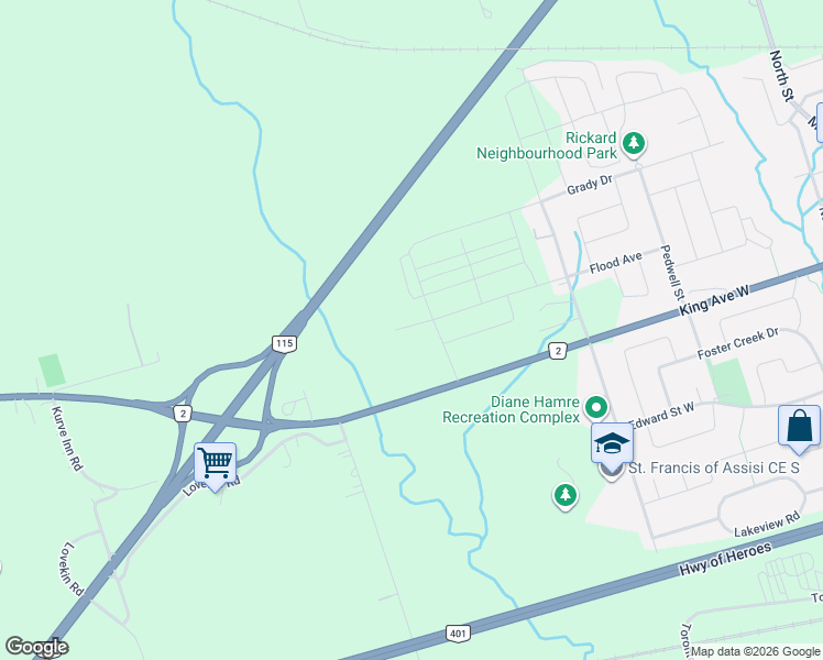 map of restaurants, bars, coffee shops, grocery stores, and more near 208-302 Given Road in Durham Regional Municipality