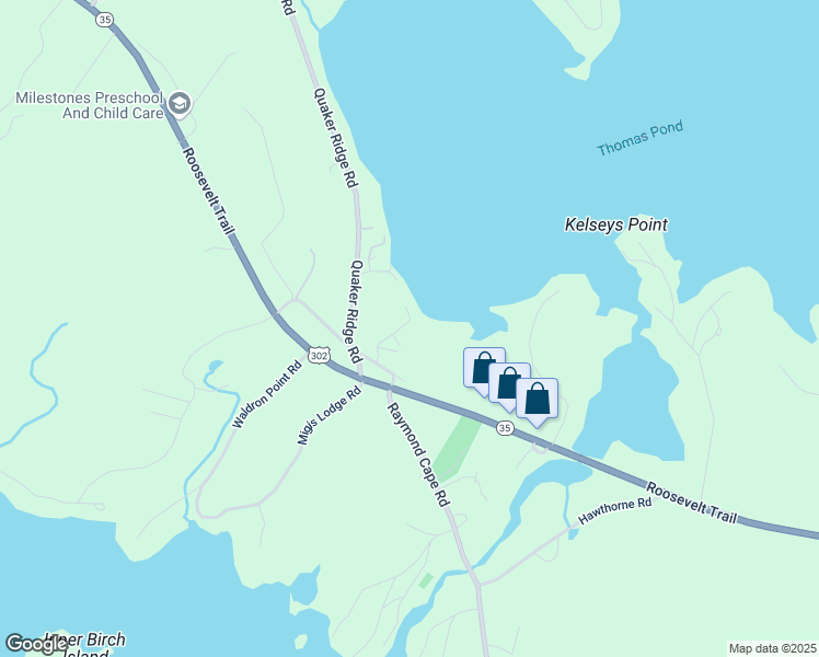 map of restaurants, bars, coffee shops, grocery stores, and more near 32 Pond View Way in Casco